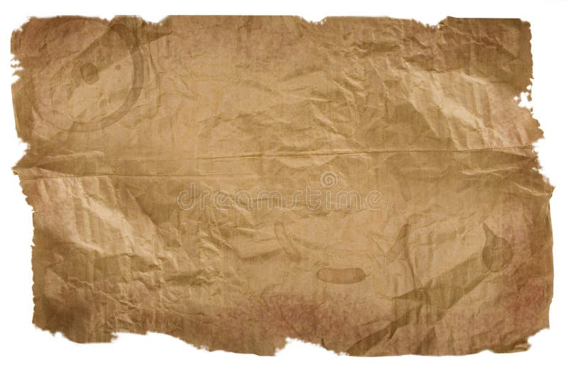 Piece of brown paper, torn on white royalty free illustration