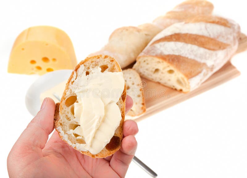 Piece of Butter, Bread and a Knife Stock Image Image of icon
