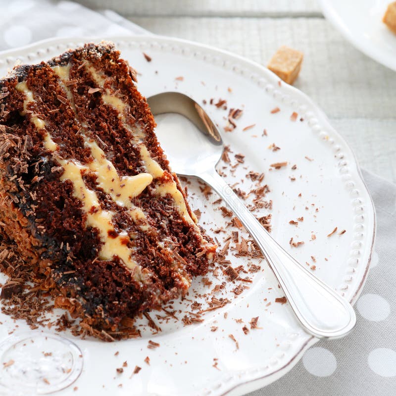 Piece of coffee cake with liquor