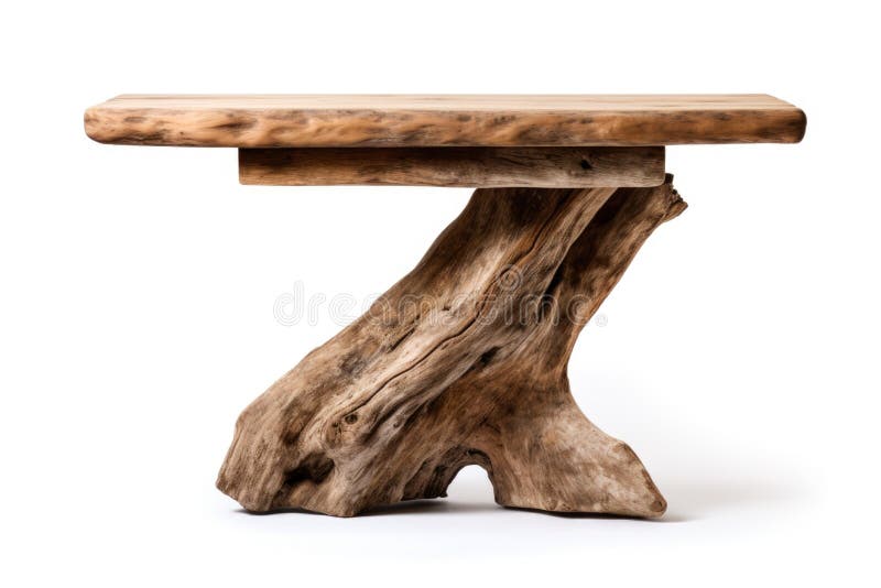 A piece of drift wood sitting on top of a table royalty free stock photography