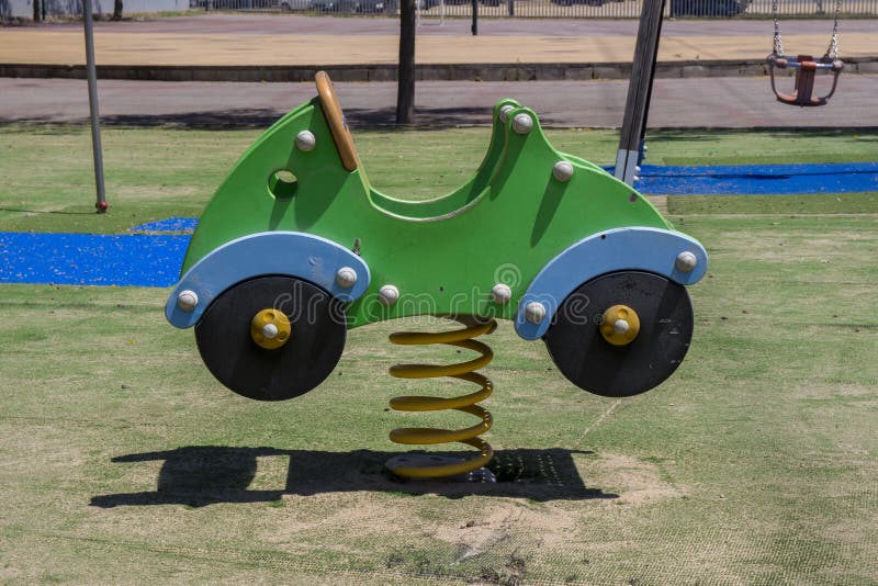 Piece of Equipment for Children on the Playground in the Form of a Car