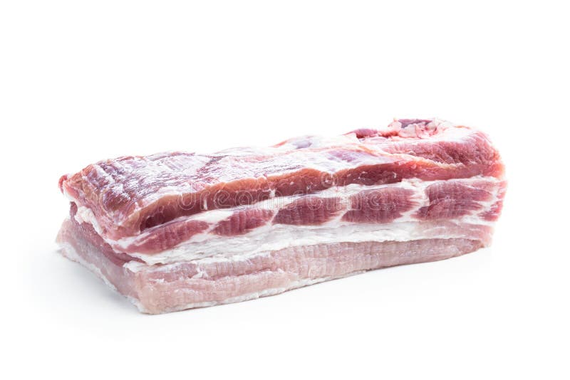 Piece of Fat Pork Ribs Raw Meat Isolated on White Stock Image Image