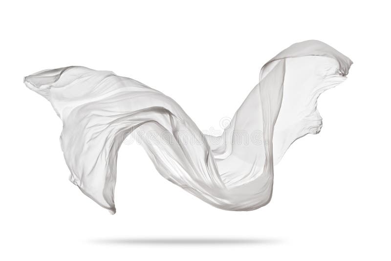 Piece of Flying White Cloth on White Background Stock Image Image of