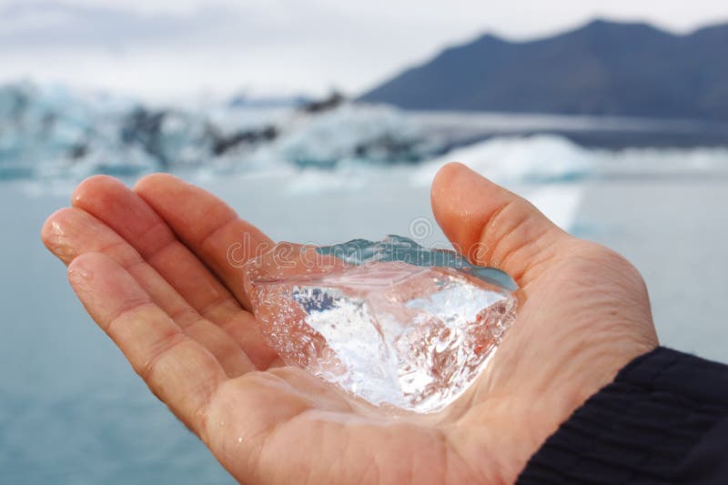 A piece of a glacial ice