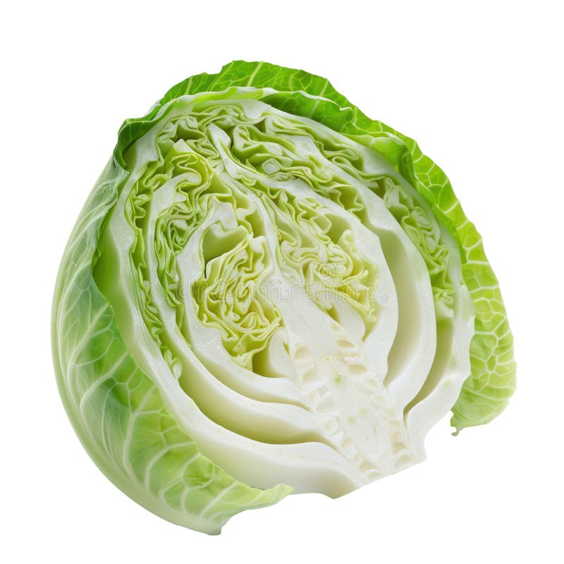 Piece of Green Cabbage isolate on transparency stock illustration