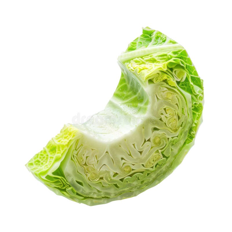 Piece of Green Cabbage isolate on transparency vector illustration