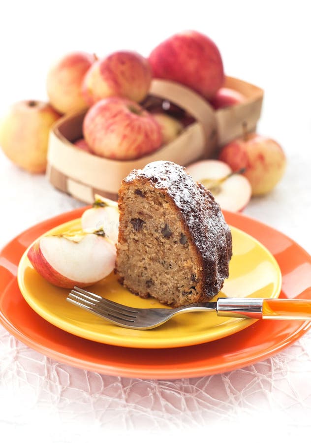 Piece of homemade apple bundt cake stock images Piece of homemade apple bundt cake stock images