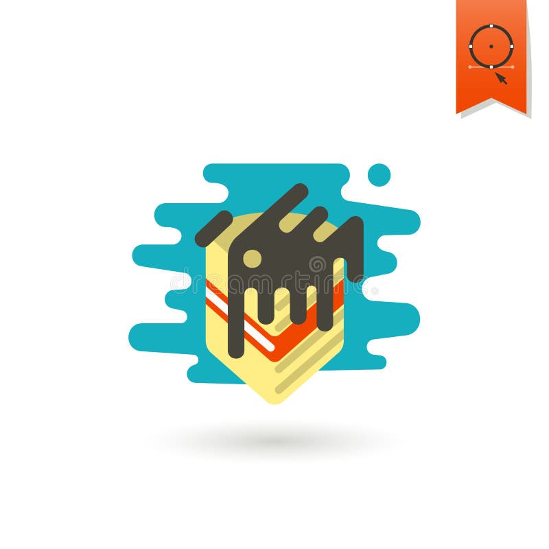 Piece of Layered Cheesecake with Chocolate. royalty free illustration Piece of Layered Cheesecake with Chocolate. royalty free illustration