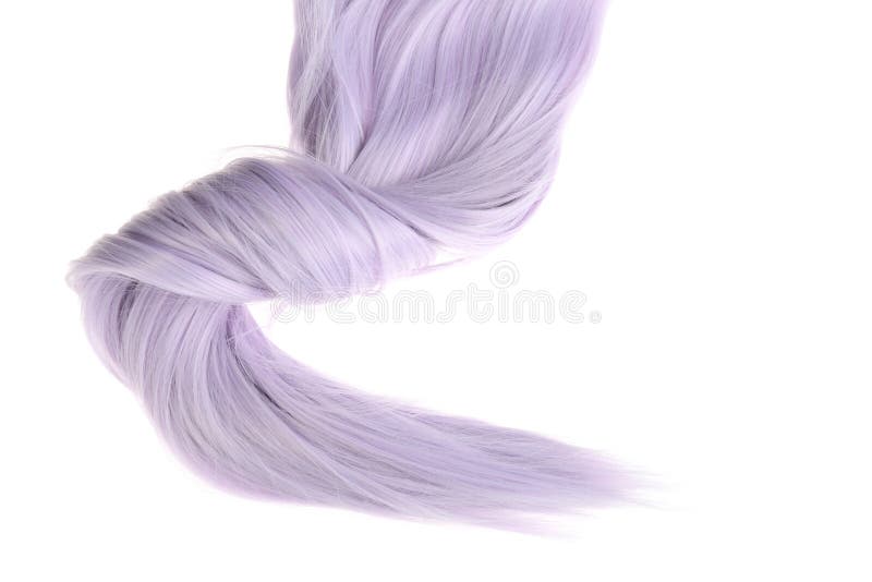 A piece of mauve color hair with a twist