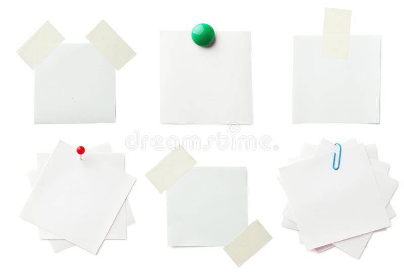 Piece of note paper on the white background royalty free stock images