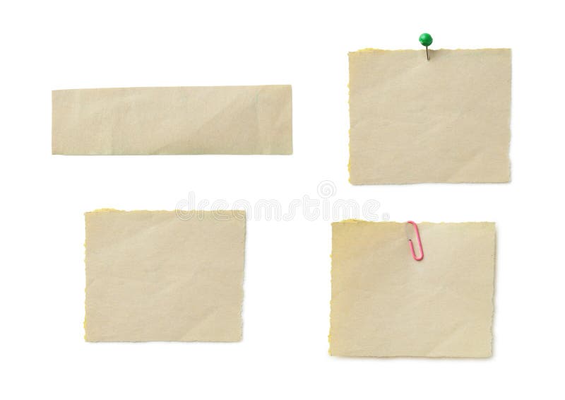 Piece of note paper on the white background stock photo