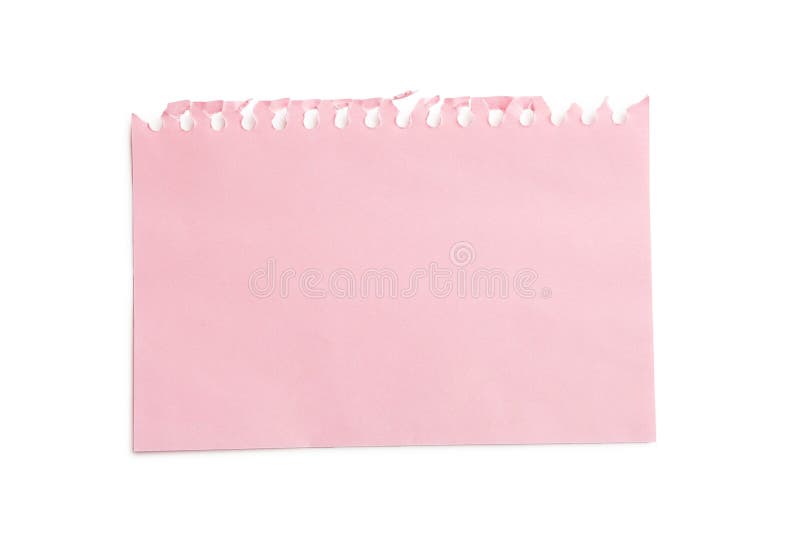 Piece of note paper stock image