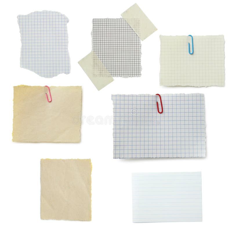 Piece of note paper stock photography