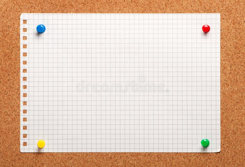 Piece of Paper on a Cork Board Stock Photo Image of chipboard, cork