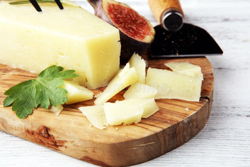 Piece of Parmesan Cheese. Fresh Italian Parmesan Cheese Stock Photo