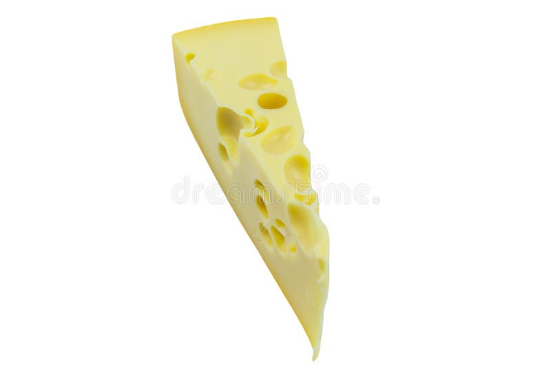 Piece of Swiss Cheese Isolated on White Background Stock Photo Image