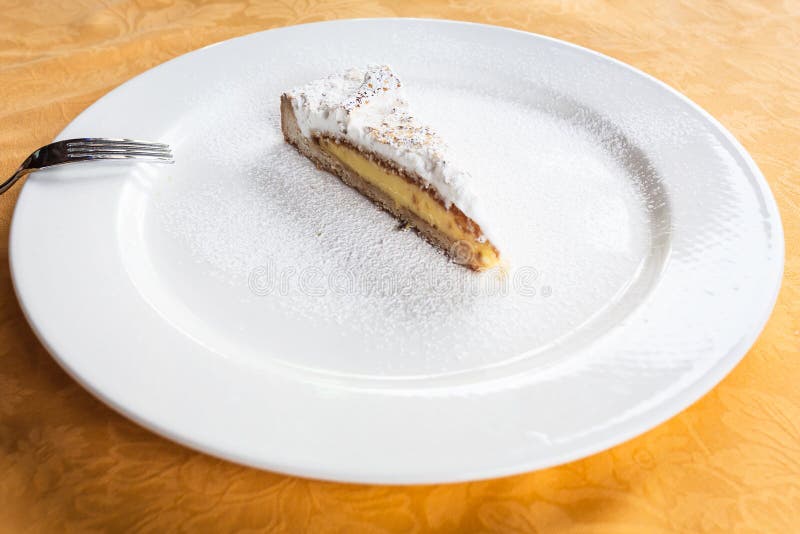 Piece of traditional sicilian sweet lemon cake royalty free stock photo Piece of traditional sicilian sweet lemon cake royalty free stock photo