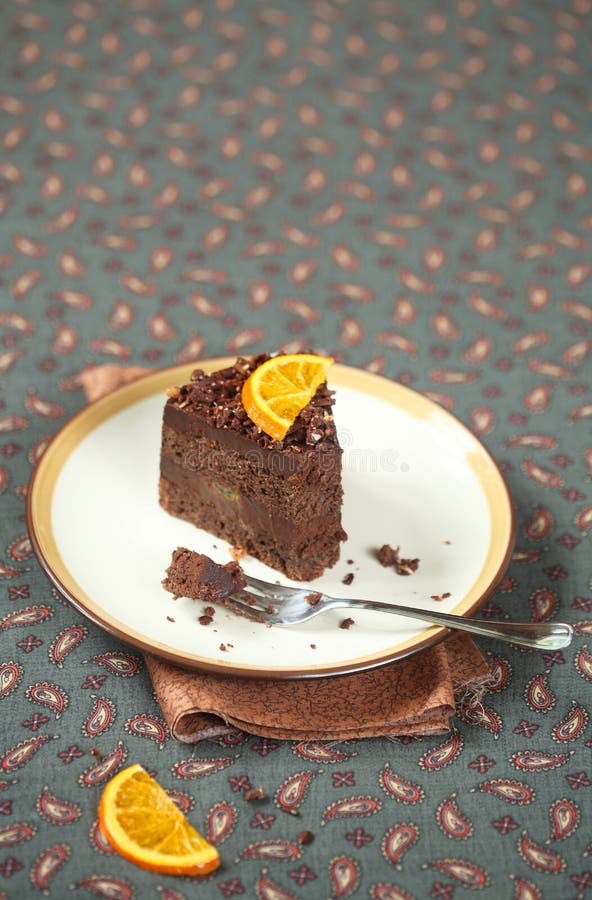 Chocolate Truffle Cake on a Graham Cracker Crust Stock Image Image of