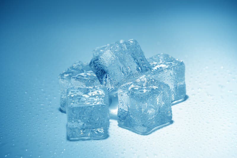 Pieces Blue Ice are Covered with Water Droplets Stock Image Image of