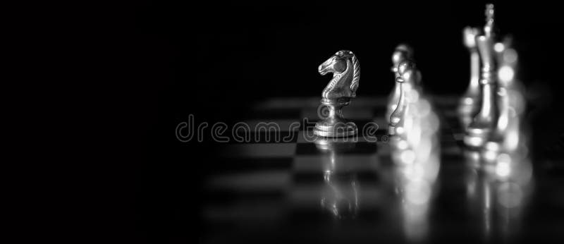 Pieces on chess board for playing game and strategy