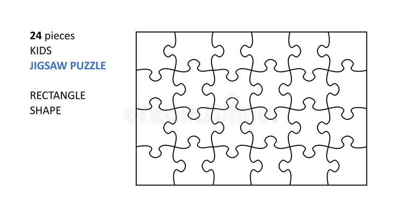 24 pieces jigsaw puzzle blank template royalty free illustration