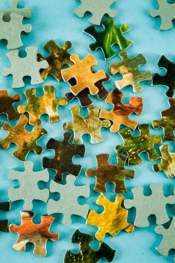 Pieces of a Jigsaw Puzzle Next To Each Other Stock Image Image of
