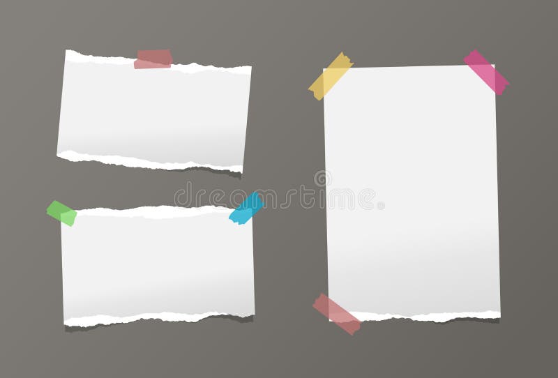 pieces of ripped white note card notebook copybook paper sheets ripped sheets