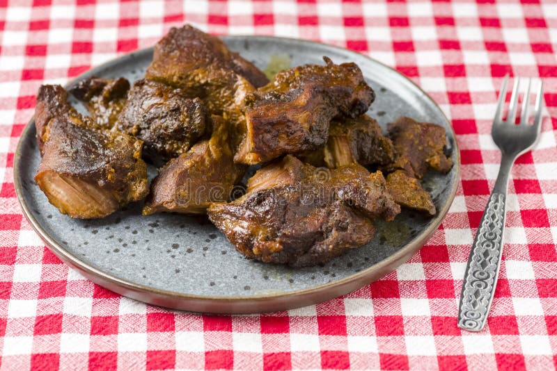 Pieces of Roasted Pork Pulled Pork Stock Photo Image of cooked, ingredient 260608402