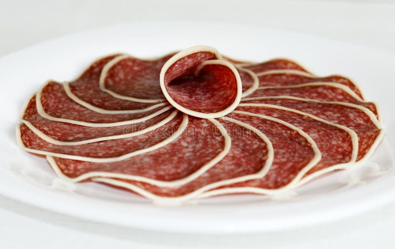 Salami canapes stock photo. Image of still, hors, finger 16597520