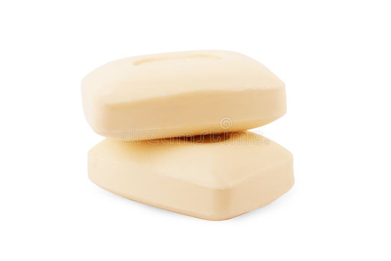 Pieces of soap isolated on white background royalty free stock images