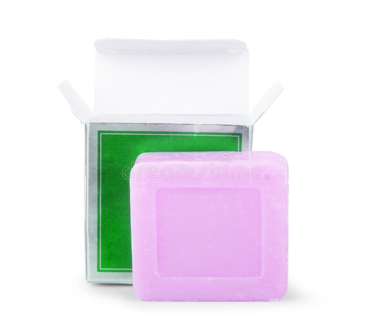 Pieces of soap isolated on white background stock photography