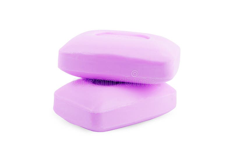 Pieces of soap isolated on white background stock image