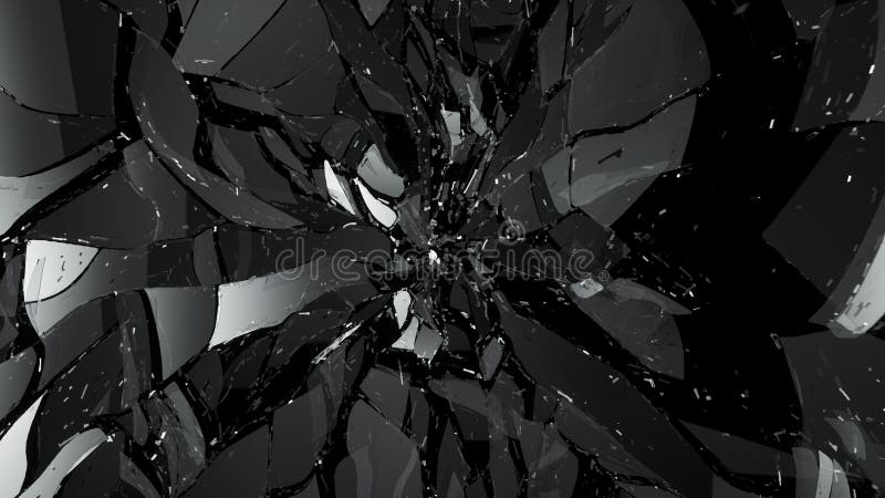 Pieces of splitted or cracked glass