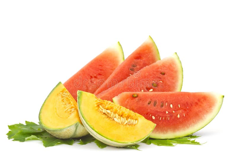 Pieces of Watermelon and Cantaloupe Melon Stock Image Image of