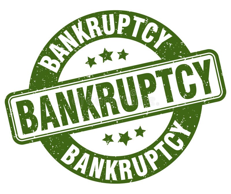 Pieczątka bankructwa. etykieta bankructwa. okrągły znak grunge'a ilustracji