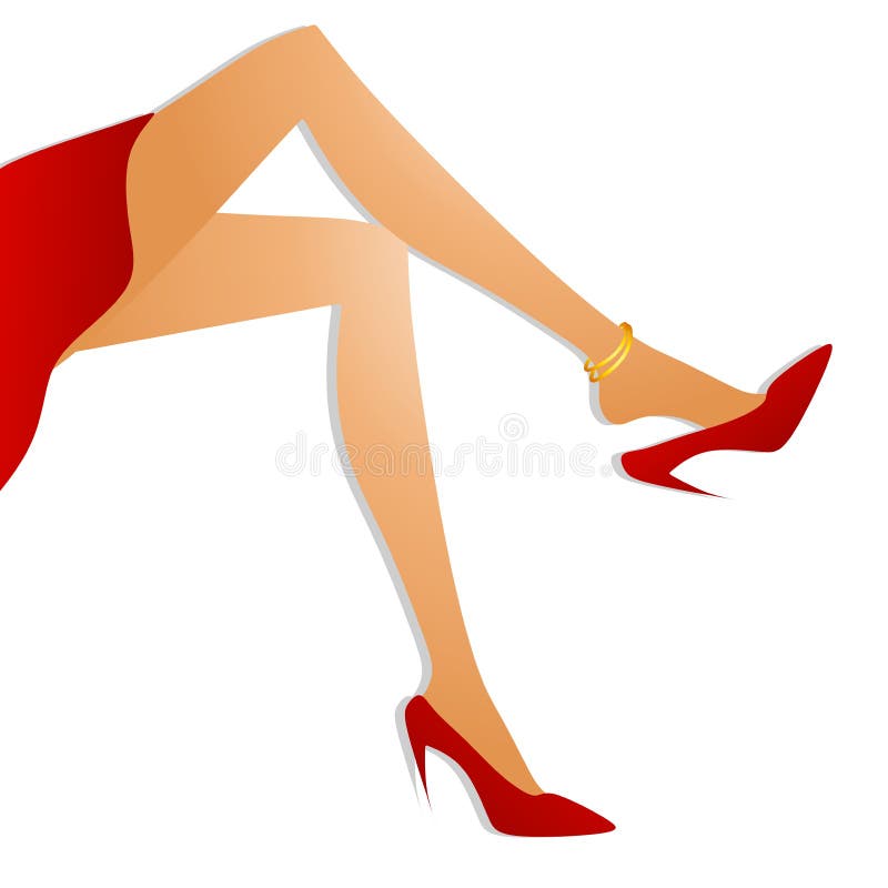 Piedini sexy lunghi ed alti talloni royalty illustrazione gratis