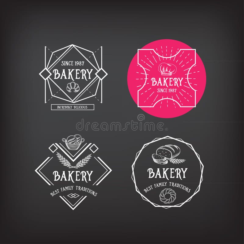 Piekarni ikony projekt Menu odznaki rocznik royalty ilustracja Piekarni ikony projekt Menu odznaki rocznik royalty ilustracja