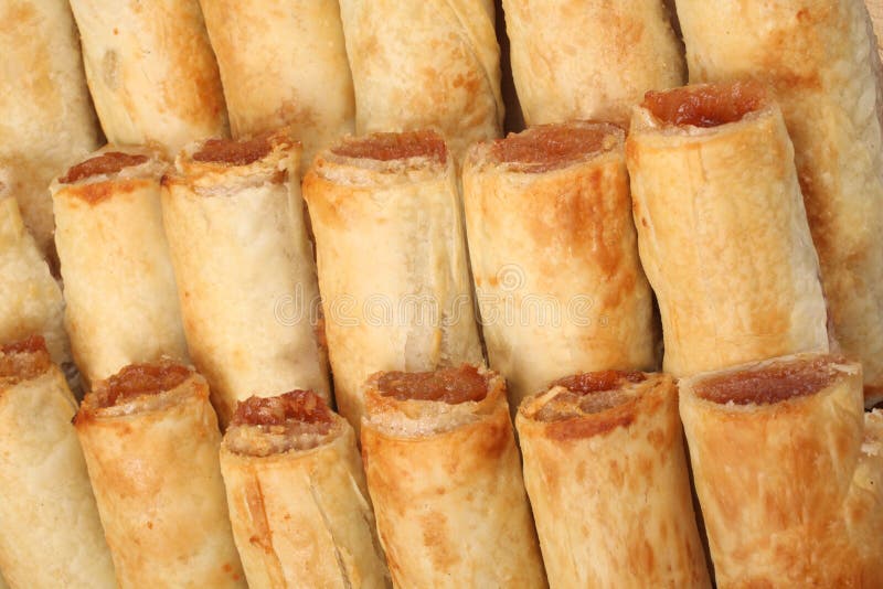 Piekarni projekta wizerunku produkty. Piekarnia produktu rola z jabłczanym plombowaniem