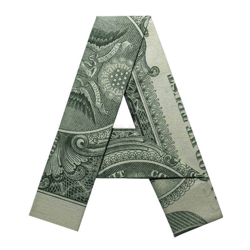 Pieniądze Origami list charakter Składający z realem Jeden Dolarowy Bill Odizolowywający na bielu