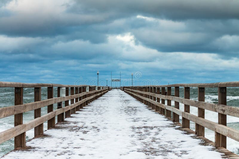 Pier on the Baltic Sea coast in Prerow, Germany