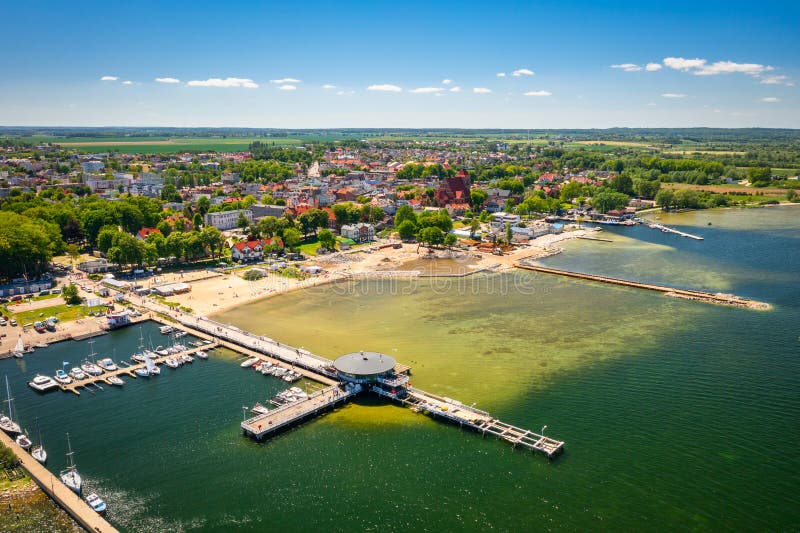 Pier by the Baltic Sea in Puck at Summer. Poland Editorial Photography