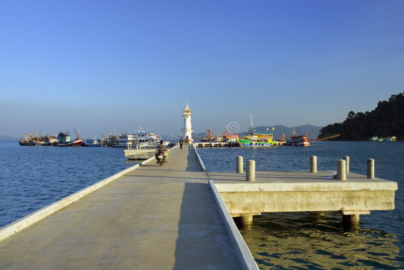 Pier in Bang Bao Bay stock photos Pier in Bang Bao Bay stock photos