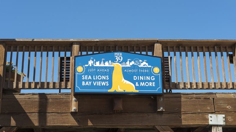 San Francisco, Pier 39, Fisherman`s Wharf - the Banner of Hard