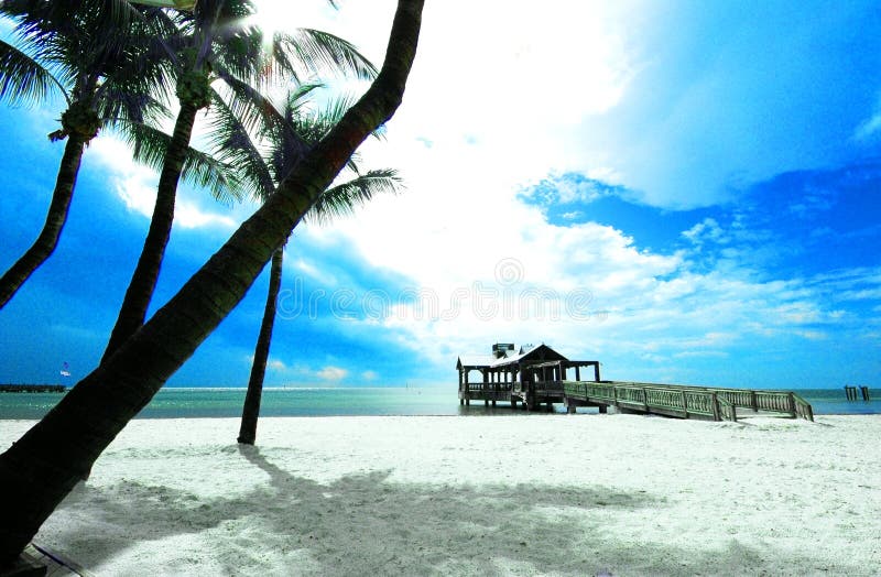 Playa muelle en llave Oeste, (Estados Unidos de América) 