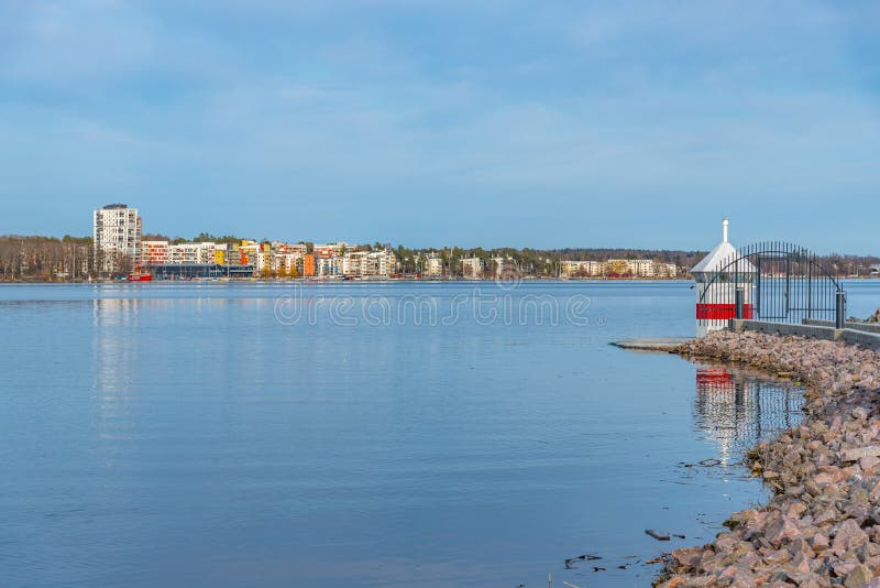 Pier on lake Malaren in Vasteras, Sweden