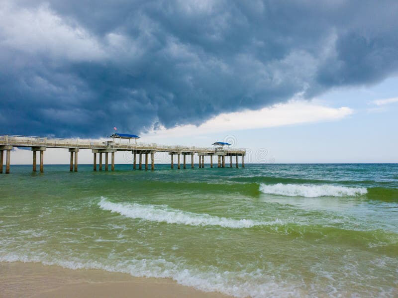 Pier at Orange Beach, Alabama in June of 2021 Stock Photo Image of