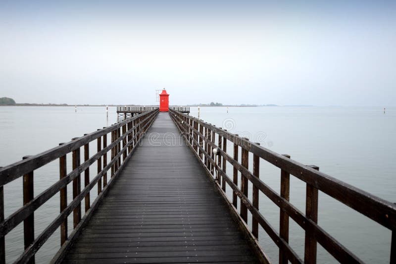 Pier with a red cab Patrol