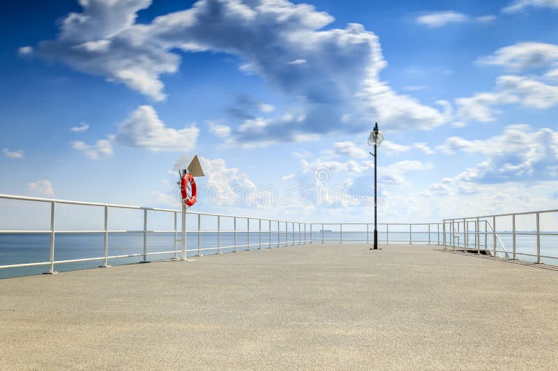 Pier by seaside. stock photo. Image of summer, gdynia - 48101404