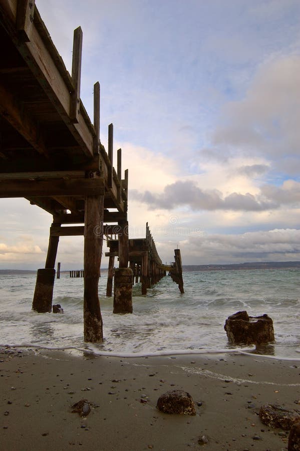 Pier on a stormy day