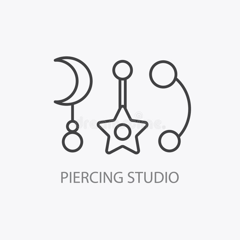 Piercing Jewel Icons Set Face Body Pierce Jewelry Stock Vector ...